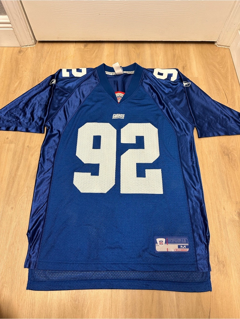 Nike On Field New York Giants Michael Strahan NFL Blue Jersey #92 Size M